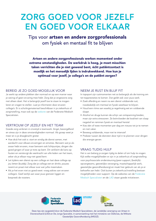 Flyer tips zorgprofessionals